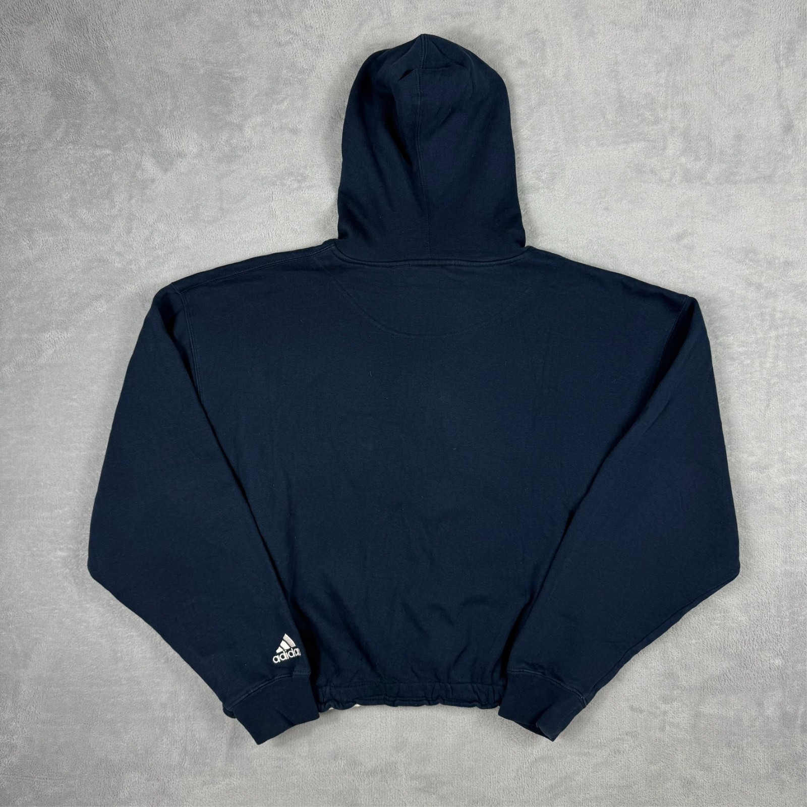 VTG Adidas Team x New York Yankees MLB Baseball Navy Cropped Oversized XL Hoodie image 8
