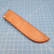 Hill Fixed Blade Knife Sheath Brown Leather Belt Pouch Case 7.25"x6" Made in USA