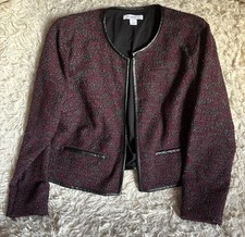 NWT Liz Claiborne Tweed Blazer Women  s XL Office Career Hook  Loop Closure