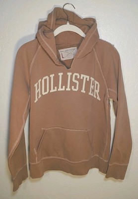 Vintage Hollister Y2K Brown Hoodie L Large Spellout 43 Phys Ed Distressed...