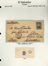 EL SALVADOR ESCALON 1909 Stationery Lot #20 H&G #90 5c Uprated SWITZERLAND $$$