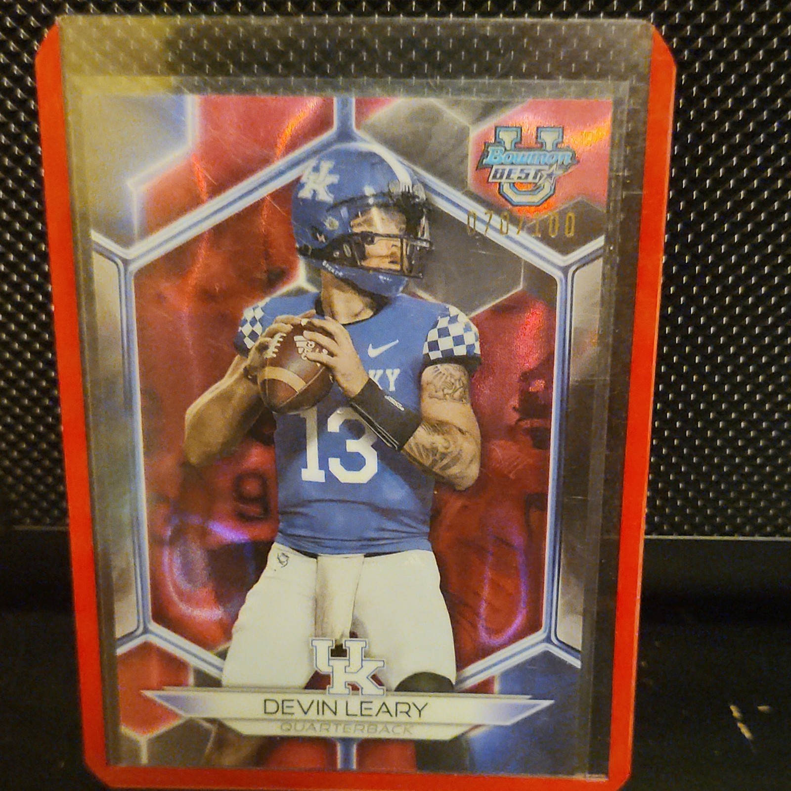 Topps 2023 Bowman's Best University Devin Leary Kentucky Wildcats #95 Red /100