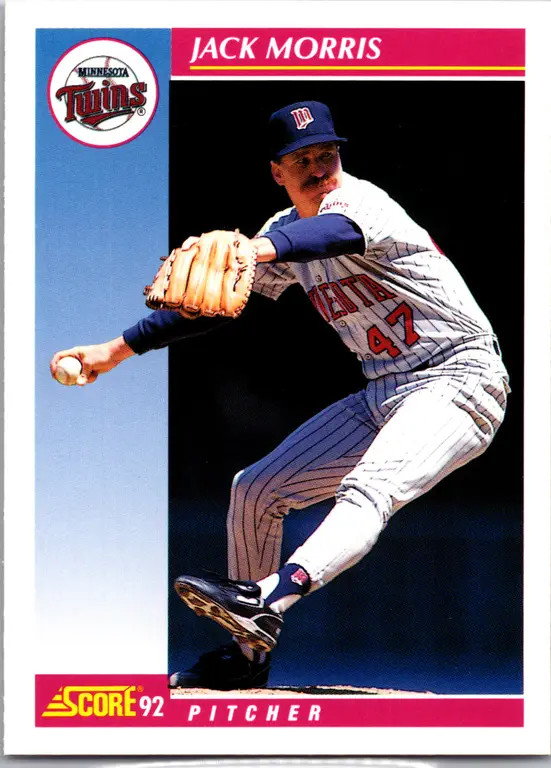 1992 Score Baseball Jack Morris Minnesota Twins Base Card NM Set Filler #652