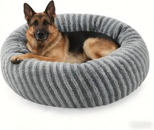 Pawk Donut Dog Bed Large-Round Dog Cat Bed with Waterproof Cover, Plush Doughnu