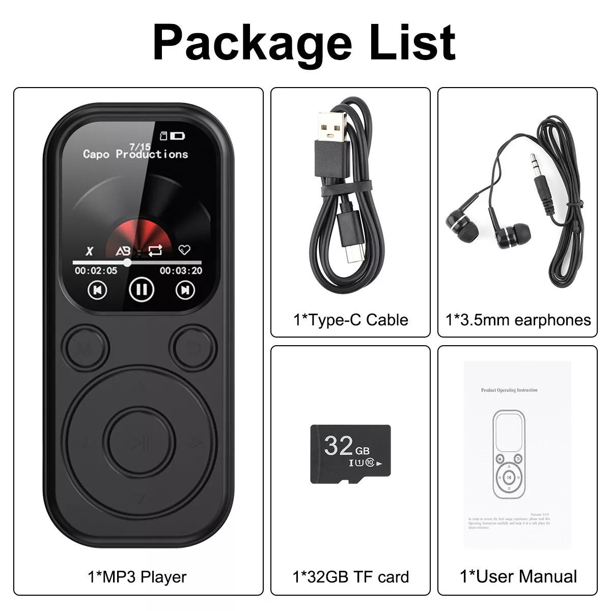 Bluetooth 5.4 Lossless Audio 1.8" Ips Display 128gb Expandable