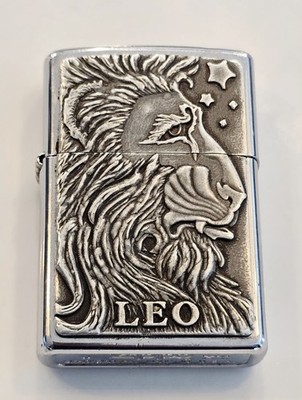 Vintage 1999 Zippo Lighter - SMYTHE ZODIAC SERIES LEO LION