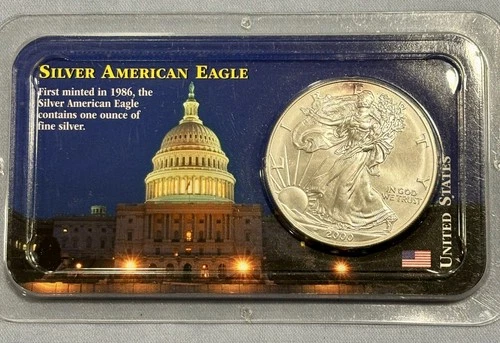 2000 Silver American Eagle Coin BU 1 oz $1 Dollar Uncirculated Littleton Package