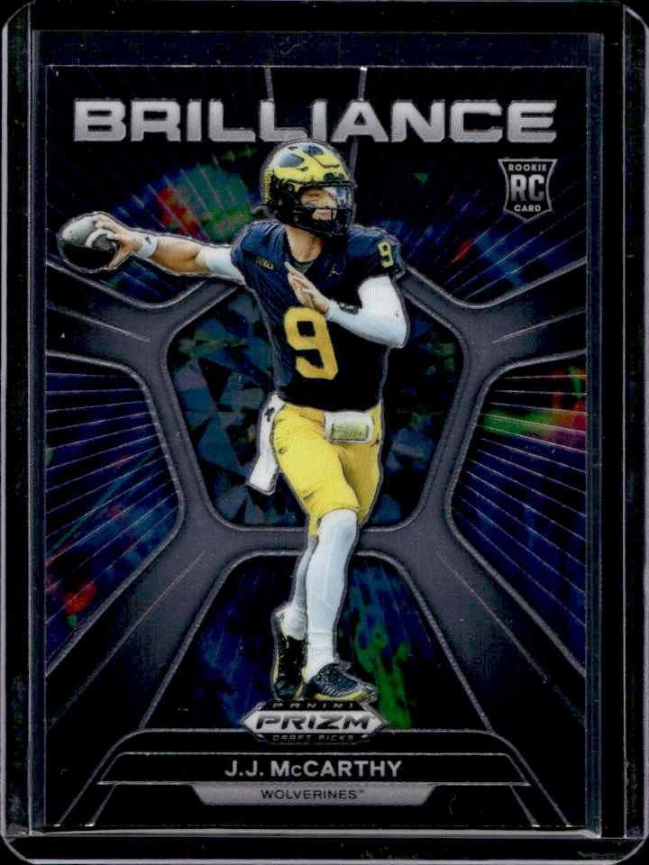 JJ McCarthy Panini Prizm Draft Picks Brilliance #BRJJM Black Gold