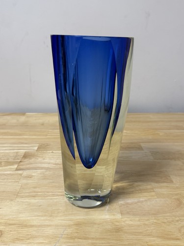 Midcentury Italian Murano Sommerso Glass Vase 