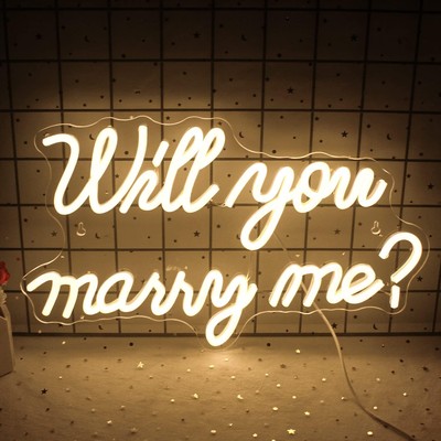 Wanxing Will You Marry Me Leuchtreklame für Wanddeko Hochzeit LED Buchstaben Leuchtreklame
