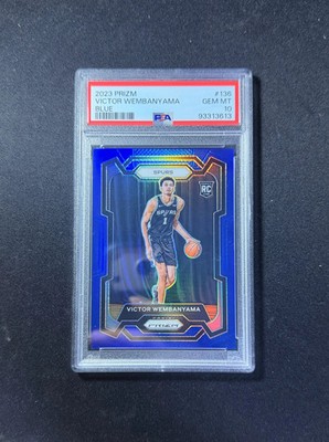 2023-24 Panini Prizm Victor Wembanyama #136 Blue Prizm RC /199 PSA 10 ER26