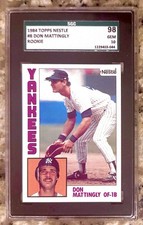 1984 DON MATTINGLY ROOKIE RC TOPPS NESTLE #8 SGC 10 GEM MINT!!