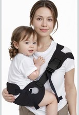 Baby Carrier Adjustable Strap Breathable Mesh Hip Seat - Black Infant/Toddler