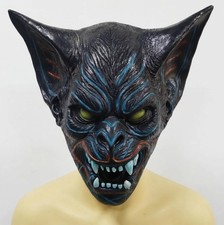 Realistic Evil Bat Mask Halloween Costume Horror Headpiece Blue Face Monster