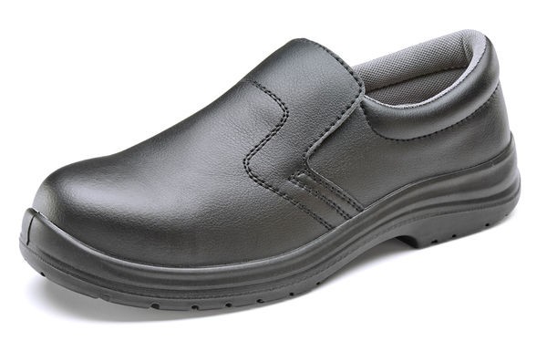 Beeswift Micro-Fibre Slip On Shoe S2 Black Size 6