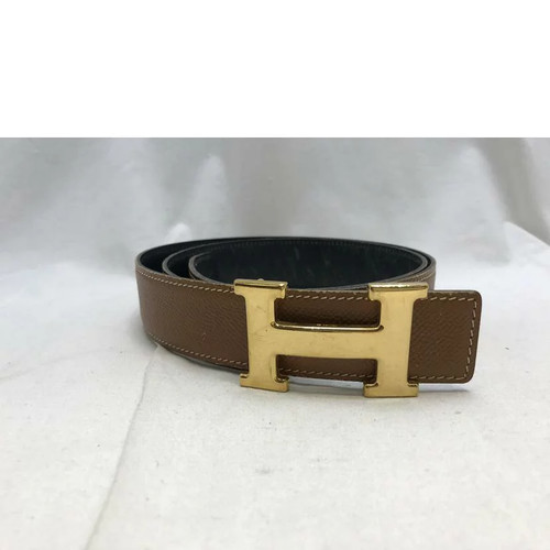 HERMES Constance Belt With H-Shaped Buckle Gold Women's Accessories 85cm Japan