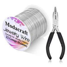 22 Gauge Silver Wire for Jewelry Making with Jewelry Pliers, Craft Wire Beadi...