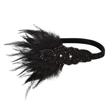 Roaring 20s Art Deco 1920s Flapper Feather Headpiece Great Gatsby Headband