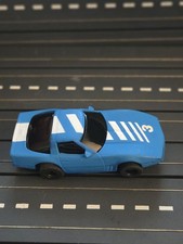 TYCO '83 CORVETTE FLUORESCENT BLUE WHITE  3 SLOT CAR LOT ZZ