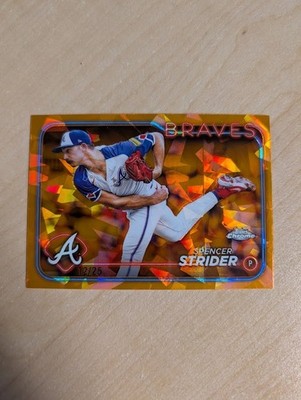 2024 Topps Chrome Sapphire Spencer Strider Orange Refractor #/25 Braves