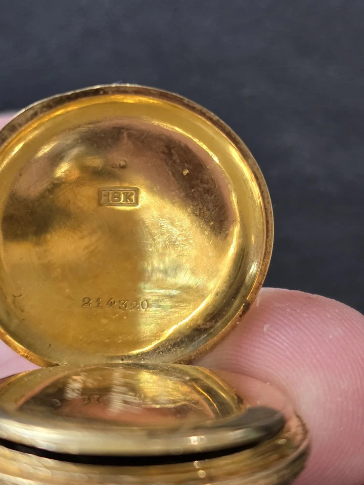 Reloj Bolsillo Vulcain Antiguo Oro 18k Semilla Perla Esmalte Colgante Joyería Patrimonial Foto 3 de 4