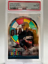 PSA 8 Pop 18 1996 Studio Stained Glass Stars #10 Acetate Barry Bonds SF Giants
