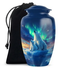 Polar Bear Urn Adult Male Urn for Ashes Human 10 Inch Cremation Urns Burial
