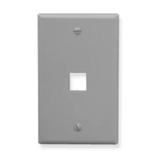 ICC FACEPLATE FLAT 1-GANG 1-PORT GRAY IC107F01GY UPC 633758004756 -