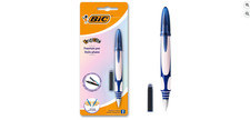 Stylo plume EasyClic rose et bleu Bic avec1 cartouche