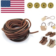 TM 3mm Flat Genuine Leather Strip Cord Braiding String Dark Brown Espresso 5 ...