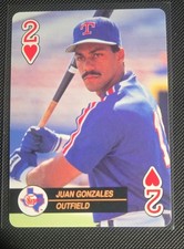 1992 U.S. Playing Card Baseball Aces - Juan González #2H