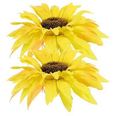 VOSAREA 2pcs Sunflower Curtain Tieback Clips Yellow Curtain Tiebacks Decorative