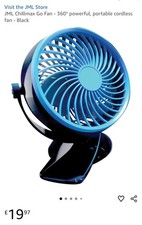 JML A001151 7.48 inch Portable Cordless Fan - Black