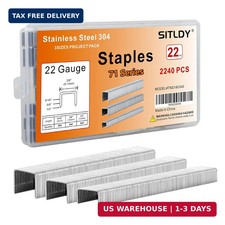 3/8 Inch Crown 22GA 304 Stainless Steel Staples 2240-Count 3 Sizes Includes: 5
