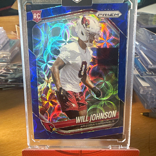 Panini Prizm 2025 Rookies Will Johnson Arizona Cardinals #370 Blue 4/14 RC