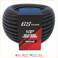 1/2 Inch x 50ft Split Wire Loom Tubing for Electrical Wire Protection  Cover