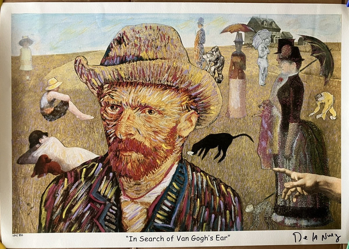 Nelson De La Nuez “In Search Of Van Gogh's Ear” Lithograph Signed