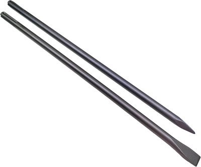 24'' SDS Max Chisel Set - 1'' Flat & Point - Heavy-Duty Steel Construction