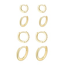 14K Gold Plated Huggie Hoop Earrings Set for Women,Stack Cartilage Earring, Earr