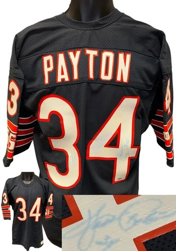 Walter Payton signed OFC Chicago Bears Wilson NFL Jersey #34 imperfect - PSA LOA
