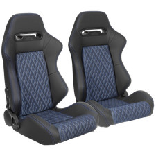 Pair Of Racing Seat Fixed Back Bucket Seat Universal Pvc Suede Double Slider Pair Of Racing Seat Fixed Back Bucket Seat Universal Pvc Suede Double Slider