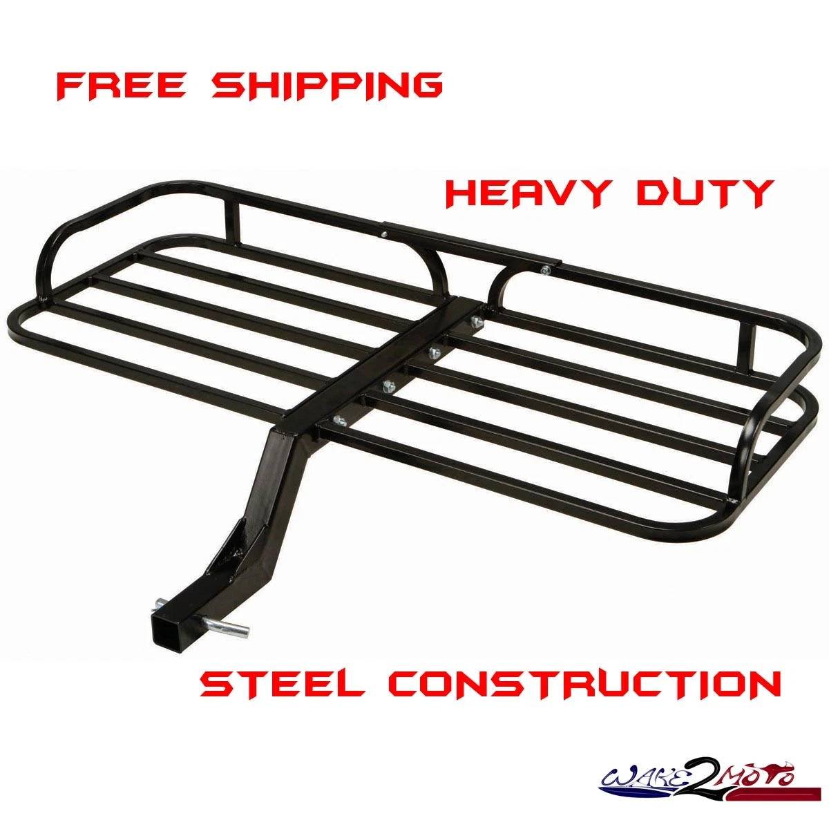 ATV QUAD FOUR WHEELER CARGO CARRIER REAR RACK HITCH MOUNT RECEIVER BALL UTV MUV