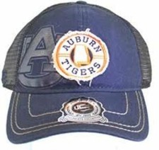 Gorra trasera de malla azul marino Auburn University Tigers con parche de tigres