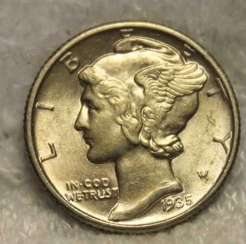 1935 uncirculated mercury dime