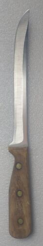 Chicago Cutlery 66S 8" Stainless Carving Slicing Knife Walnut Handle USA VTG