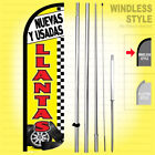Nuevas Y Usadas Llantas Windless Swooper Flag Kit 15' Feather Banner Sign yz-h