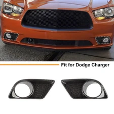 Carbon Fiber Front Fog Light Frame Accessories Cover Trim for Dodge Charger11-14