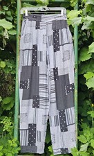 T2 VINTAGE NEU WEICHE HOSE SCHWARZ WEISS Visk...