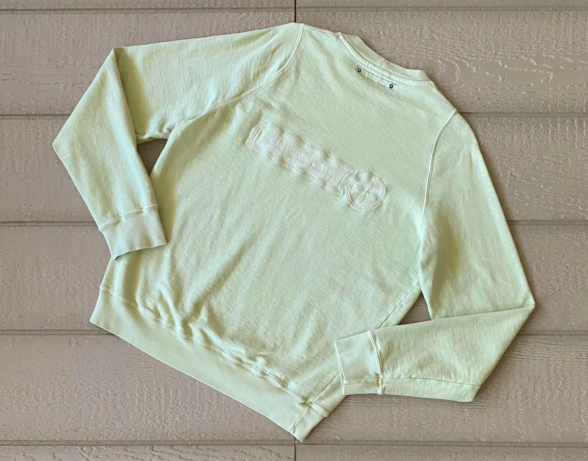 Stone Island Denims Long Sleeve Pullover Sweatshirt Logo Green