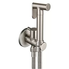 Brass Brushed Nickel Toilet Bidet Douche Sprayer Set W/Wall Connector Bracket
